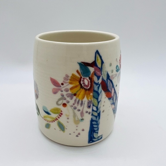 STARLA M. HALFMAN FOR ANTHROPOLOGIE LETTER “M” FLORAL COFFEE MUG - Picture 7 of 9